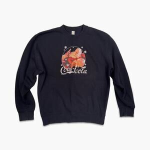 NWOT Coke Vintage Inspired Santa Holiday Crewneck Sweatshirt (Black | Size M)